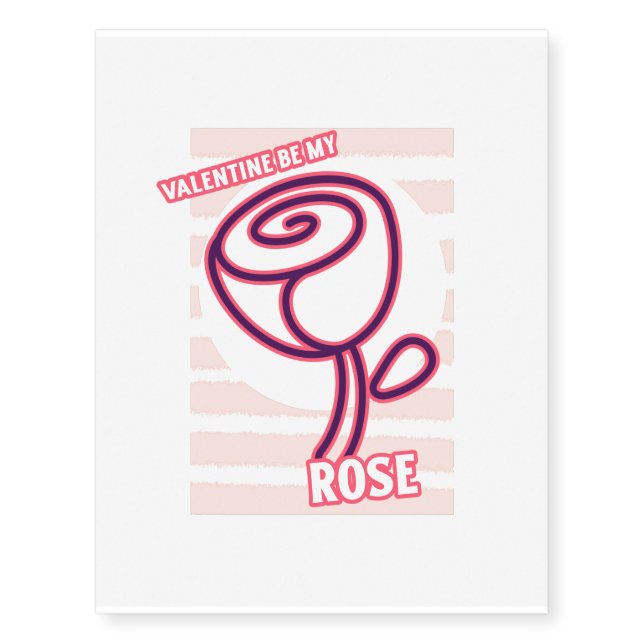 Valentines day rose flower lover temporary tattoos (Front)