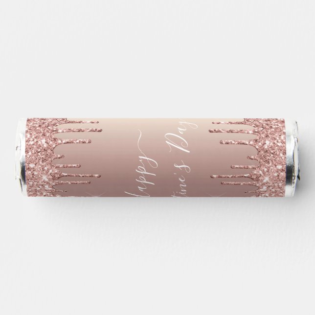 Valentine's Day - Rose Gold Blush Sparkle Drips  Breath Savers® Mints (Front)