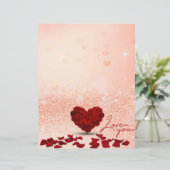 Valentine's Day Rose Heart Bouquet - Letterhead (Standing Front)