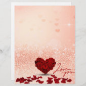 Valentine's Day Rose Heart Bouquet - Letterhead (Front/Back)