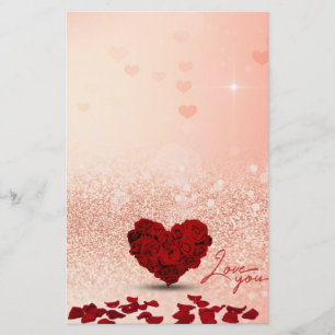 Valentine's Day Rose Heart Bouquet - Stationery