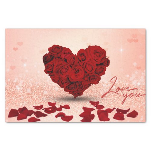 Valentines Day Rose Heart Bouquet _ Tissue Paper