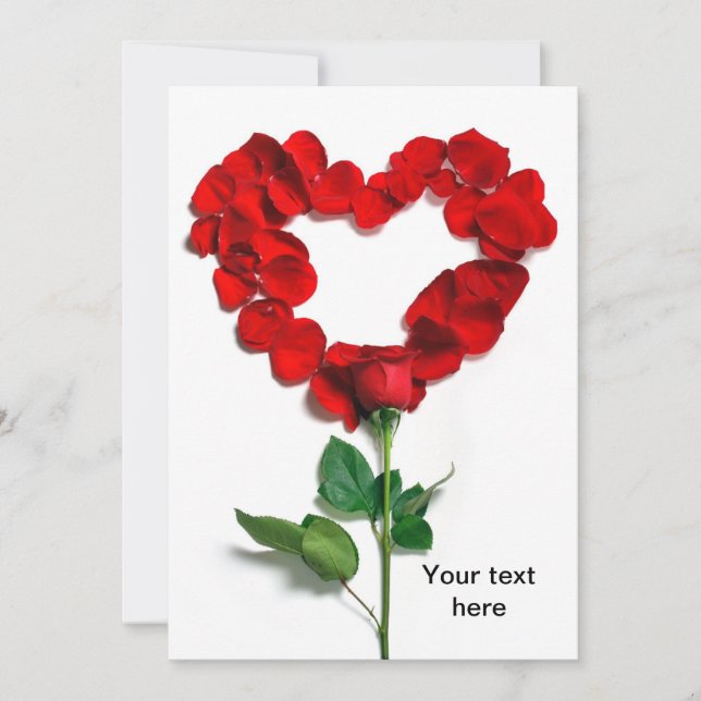 Valentine's day Rose heart Holiday Card (Front)