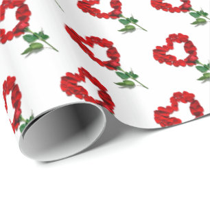 Valentine's Day Rose Petals Wrapping Paper