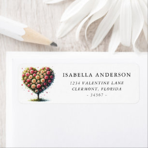 Valentine's Day Rose Topiary Return Address Label