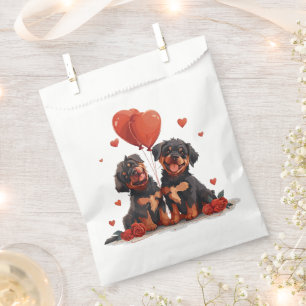 Valentines Day Rottweiler Dogs Favor Bag