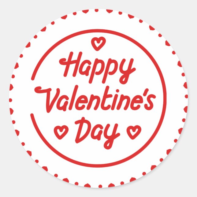 Valentine's Day Round Classic Round Sticker (Front)