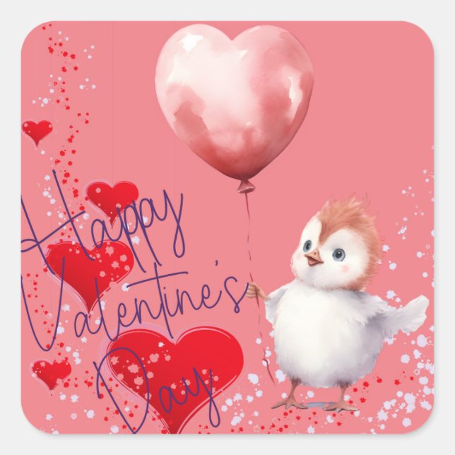 Valentine's Day Salute Square Sticker (Front)