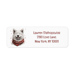 Valentines Day Samoyed Dog Label
