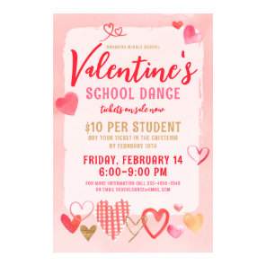 Valentine's Day School Dance Invitation Poster