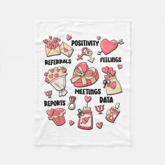 Valentine's Day School Psychologist School Psych T Fleece Blanket