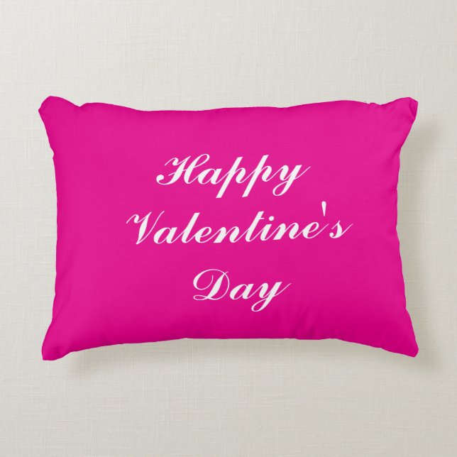 Valentine's Day Script Romantic Hot Pink Cute 2025 Accent Pillow (Front)