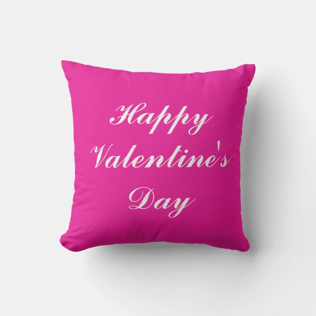 Valentine's Day Script Romantic Hot Pink Cute 2025 Outdoor Pillow (Front)