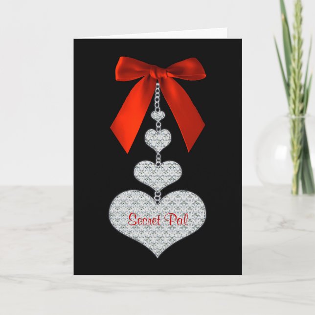 Valentine's Day - Secret Pal - Hearts Holiday Card (Front)