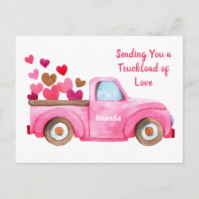 Valentines Day | Sending You Love Personalized Postcard (Front)