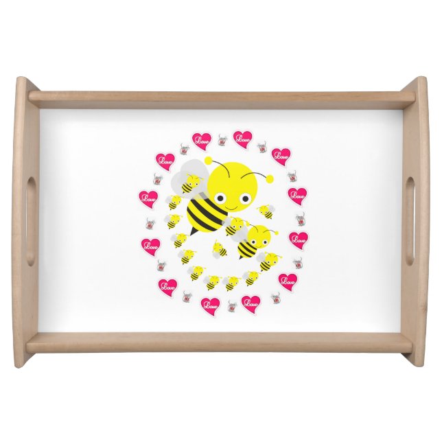 Valentines Day Serving Tray Bumblebee (Front)