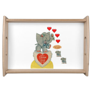 Valentines Day Serving Tray Elephant