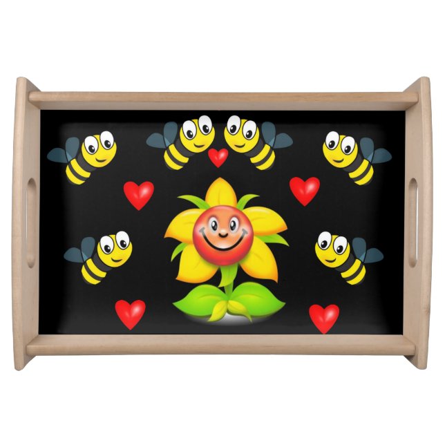 Valentines Day Serving Tray Love Bumblebee (Front)