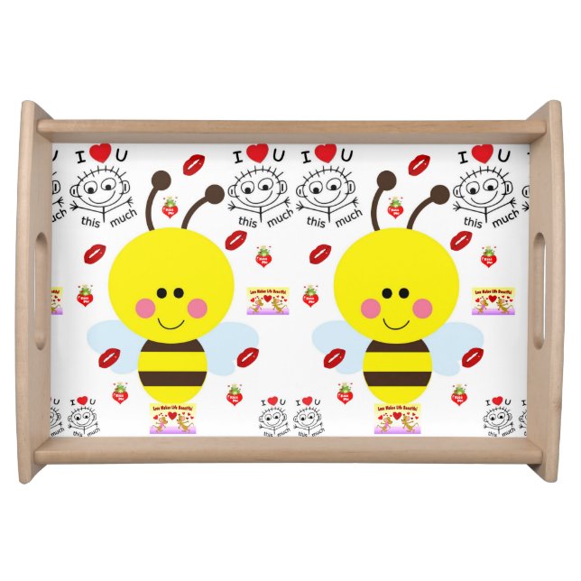 Valentines Day Serving Tray Love Bumblebee (Front)