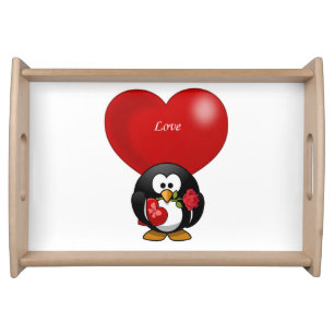 Valentines Day Serving Tray Love Penguin