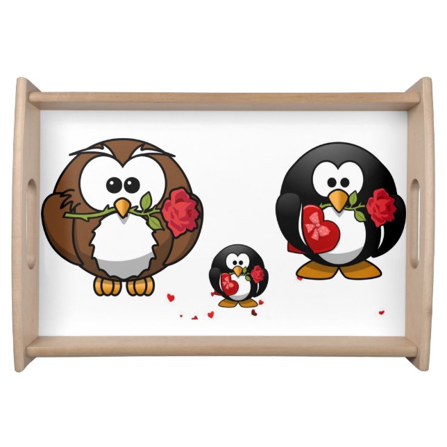 Valentines Day Serving Tray Love Penguin (Front)