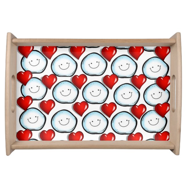 Valentines Day Serving Tray Love Snowball (Front)