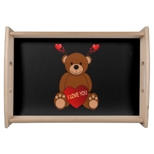 Valentines Day Serving Tray Love Teddy Bear
