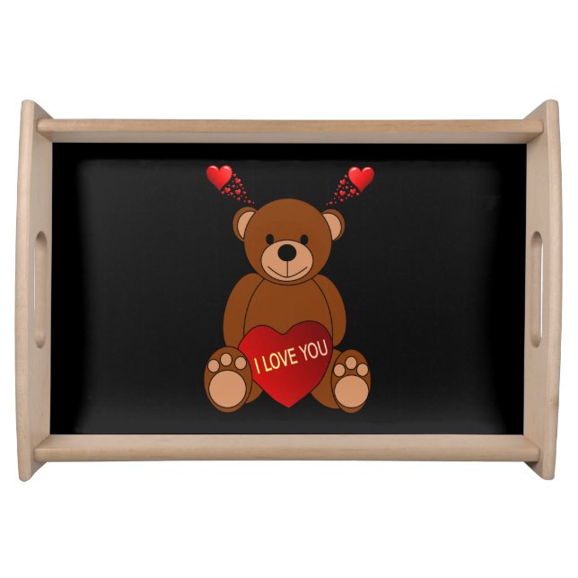 Valentines Day Serving Tray Love Teddy Bear (Front)