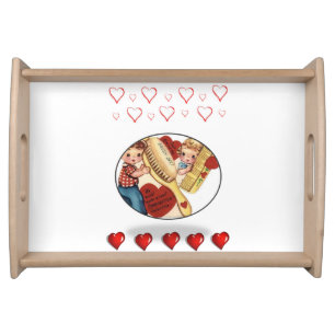 Valentines Day Serving Tray Love Vintage
