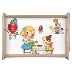 Valentines Day Serving Tray Love Vintage