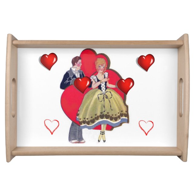 Valentines Day Serving Tray Love Vintage (Front)