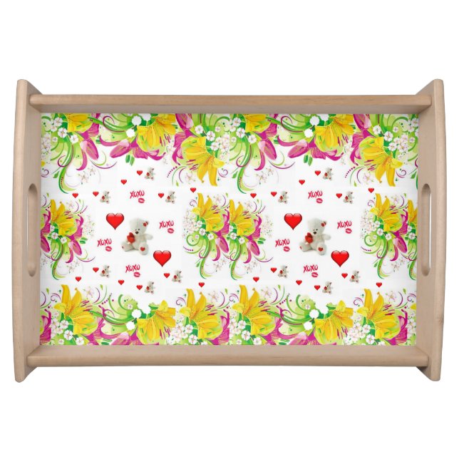 Valentines Day Serving Tray Teddy Bear (Front)