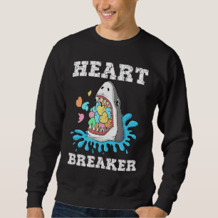 Valentines Day Shark Heart Breaker  Boys Kids Sweatshirt