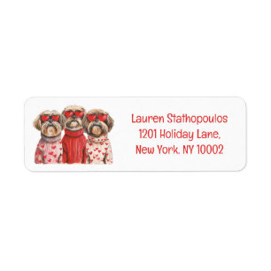 Valentines Day Shih Tzu Dogs Label