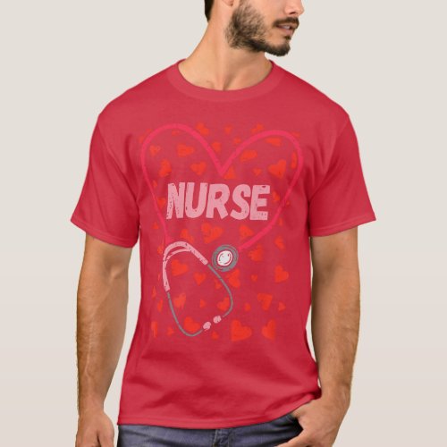 Valentines Day Shirt for RN NICU ER Nurse Stethosc