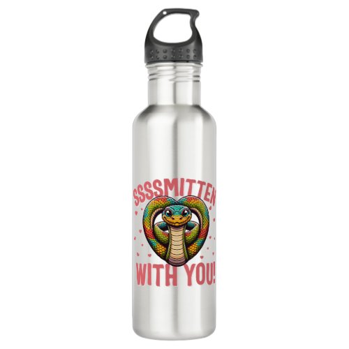 Valentines Day Shirt Ssssmitten With You Snake Stainless Steel Water Bottle