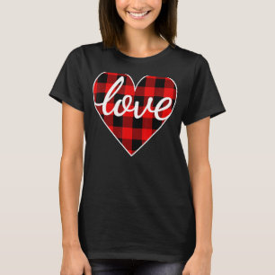 Valentines Day Shirt Women Men Kids Buffalo Plaid 