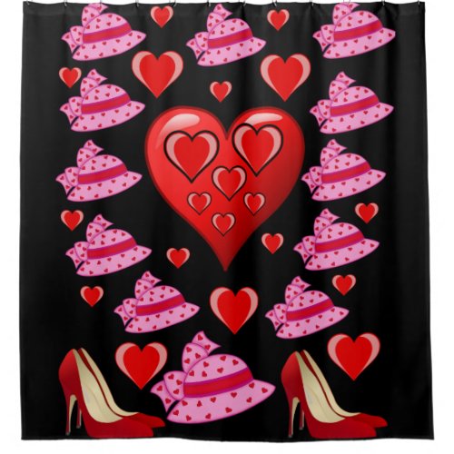 Valentines Day Shower Curtain