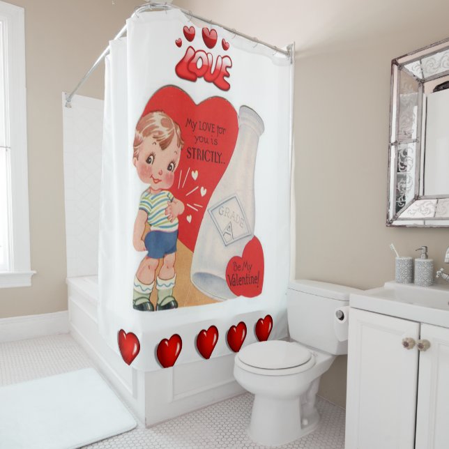 Valentines Day shower curtain (In Situ)
