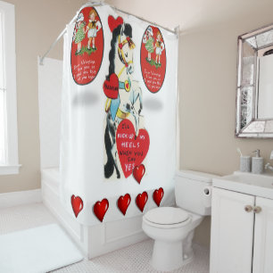 Valentines Day shower curtain