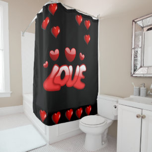 Valentines Day shower curtain