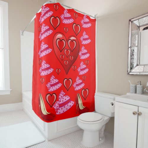Valentines Day Shower Curtain