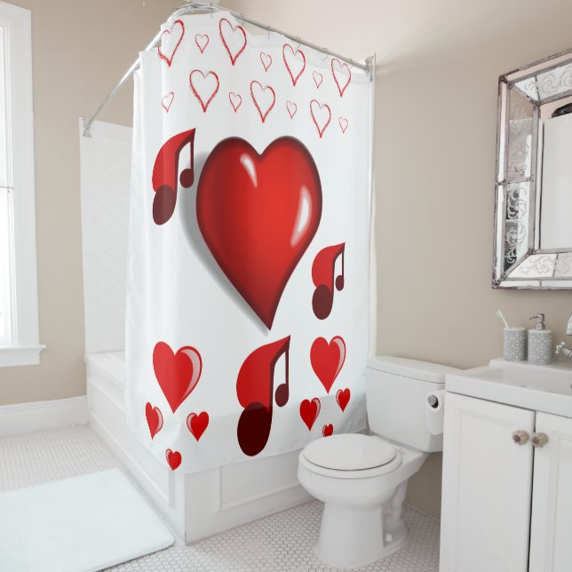 Valentines Day shower curtain (In Situ)