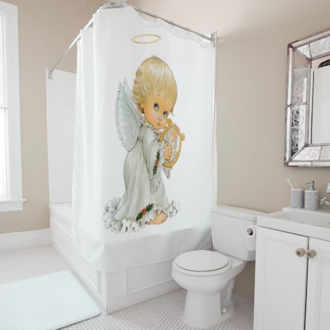 Valentine's Day Shower Curtain, Angel Curtain (In Situ)