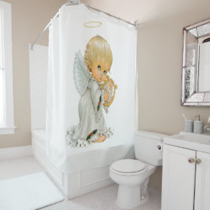 Valentine's Day Shower Curtain, Angel Shower Curtain