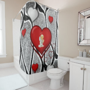 Valentine's Day Shower Curtain, Angel Shower Curtain