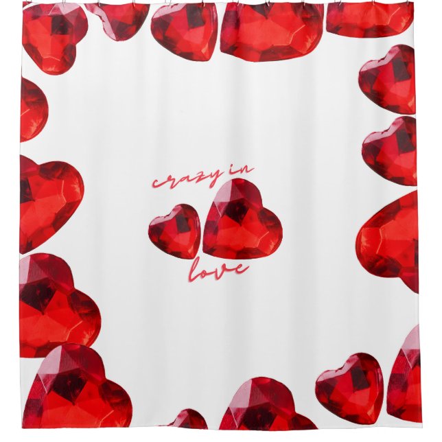 Valentine's Day Shower Curtain - Crazy in Love (Front)