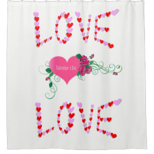 Valentine's Day Shower curtain Love