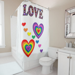 Valentine's Day Shower Curtain, Love Curtain