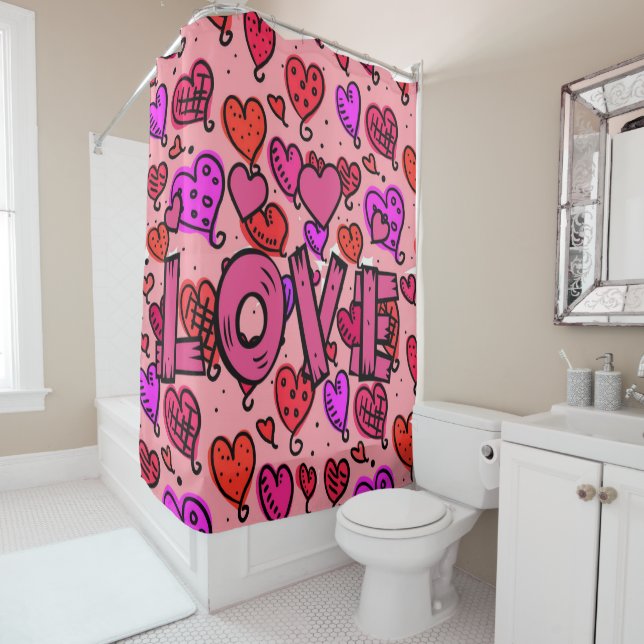 Valentine's Day Shower Curtain, Love Shower Curtain (In Situ)